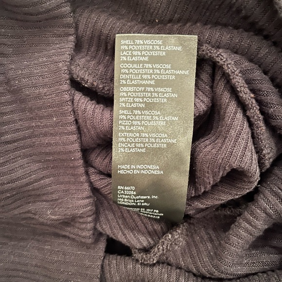 Anthropologie Black V-Neck Sweater with Lace Sleeves - Picture 4 of 7